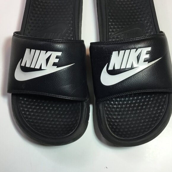 Nike Sandals Mens 12 Benassi JDI Classic Slide Black Slip On Casual 343880-090 - Picture 5 of 8